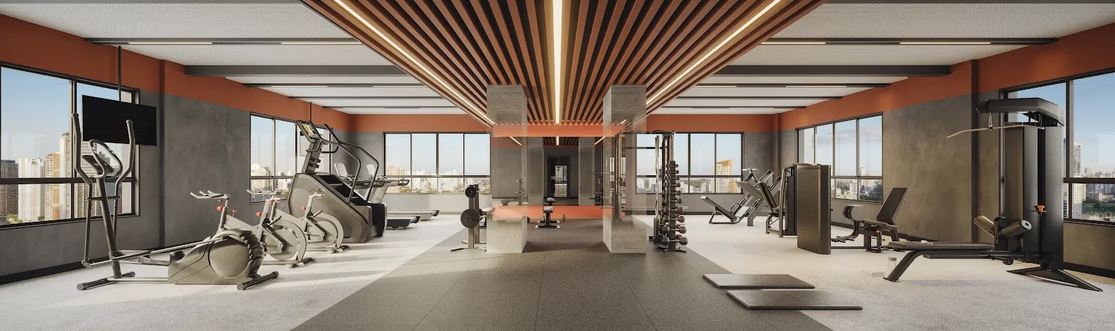 Code Fitness, academia equipada no rooftop